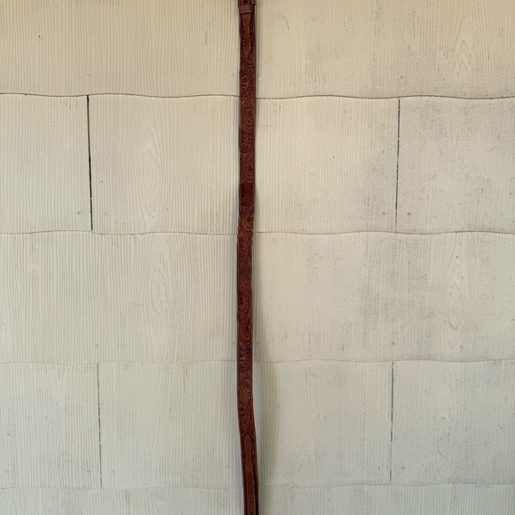 Texas Ranger by Tex Tan Tooled Cowhide Belt - Picture 4 of 7